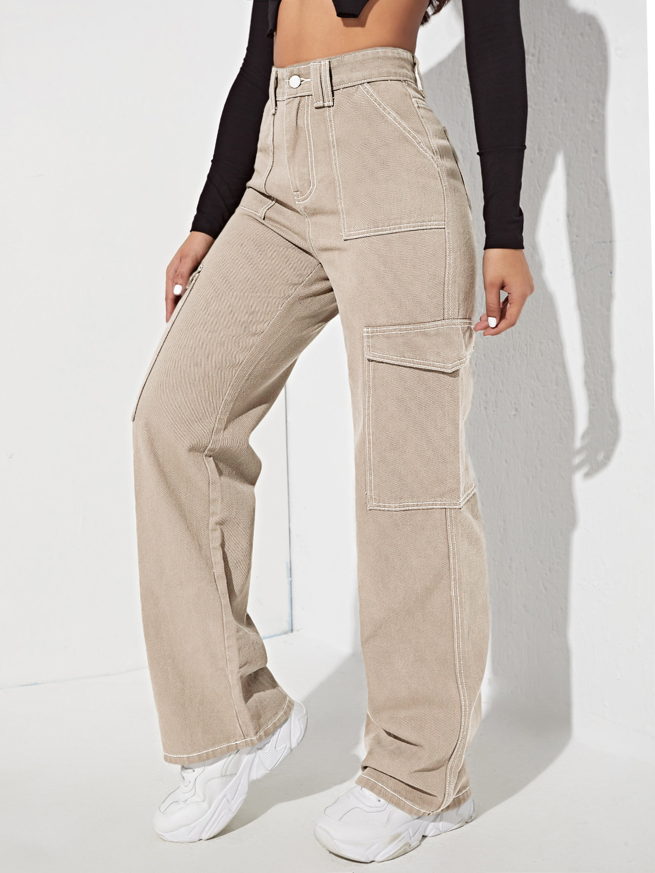 SHEIN High Waist Side Pocket Jeans | SHEIN