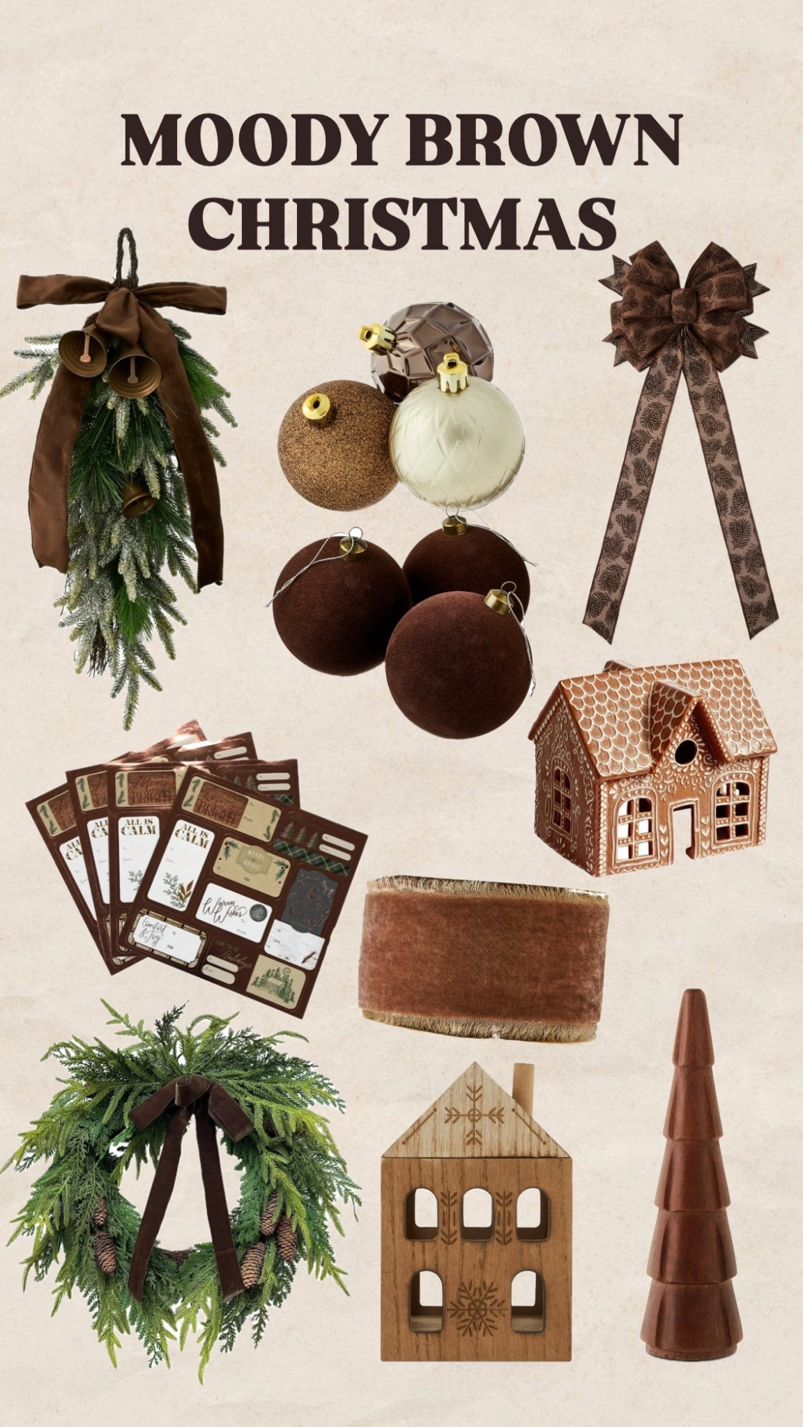 MOODY BROWN CHRISTMAS 🤎✨
Deep cocoas, warm woods, velvet ribbons and textured greenery. This is the cozy, timeless, Ralph-Lauren vibe that is catching everyone’s attention this year!!

#AffordableHomeDecor
#CozyHome
#CozyChristmas
#HolidayHome
#ChristmasDecor
#HolidayDecor
#HomeDecorInspo
#HomeStyle
#HomeDecor
#BudgetFinds
#Under25
#Under50
#WalmartFinds
#WalmartHome
#WalmartChristmas
#OrganicModern
#MoodyChristmas
#BrownChristmas
#RalphLaurenStyle
#LTKHome
#LTKHoliday
#LTKChristmas
#LTKDecor
#LTKSeasonal
#LTKFinds
#LTKSaleAlert
#HomeForTheHolidays
#CozyVibes
#SimpleLiving

#LTKHoliday #LTKHome #LTKCyberWeek