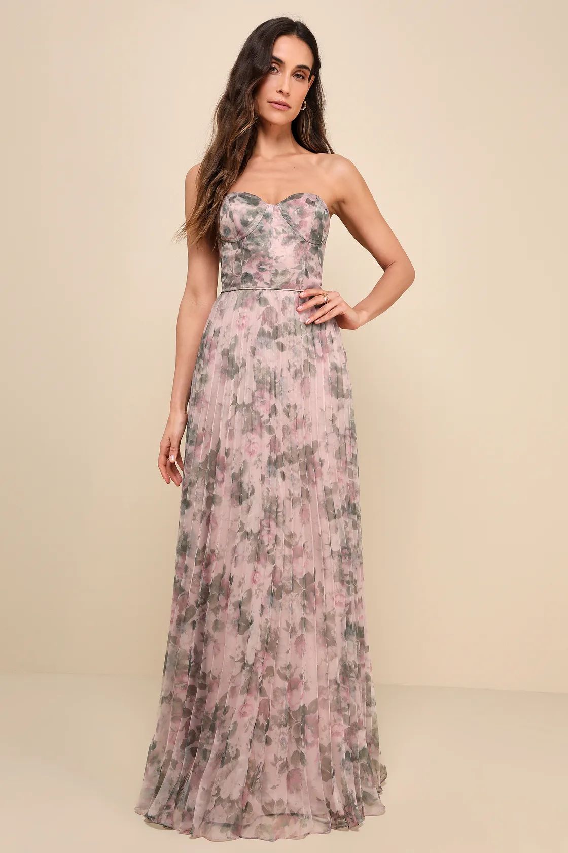 Most Beautiful Day Pink Multi Floral Print Organza Maxi Dress | Lulus