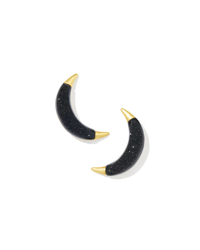 Lainey Wilson x Yellow Rose by Kendra Scott Vintage Gold Stud Earrings in Black Drusy | Kendra Scott