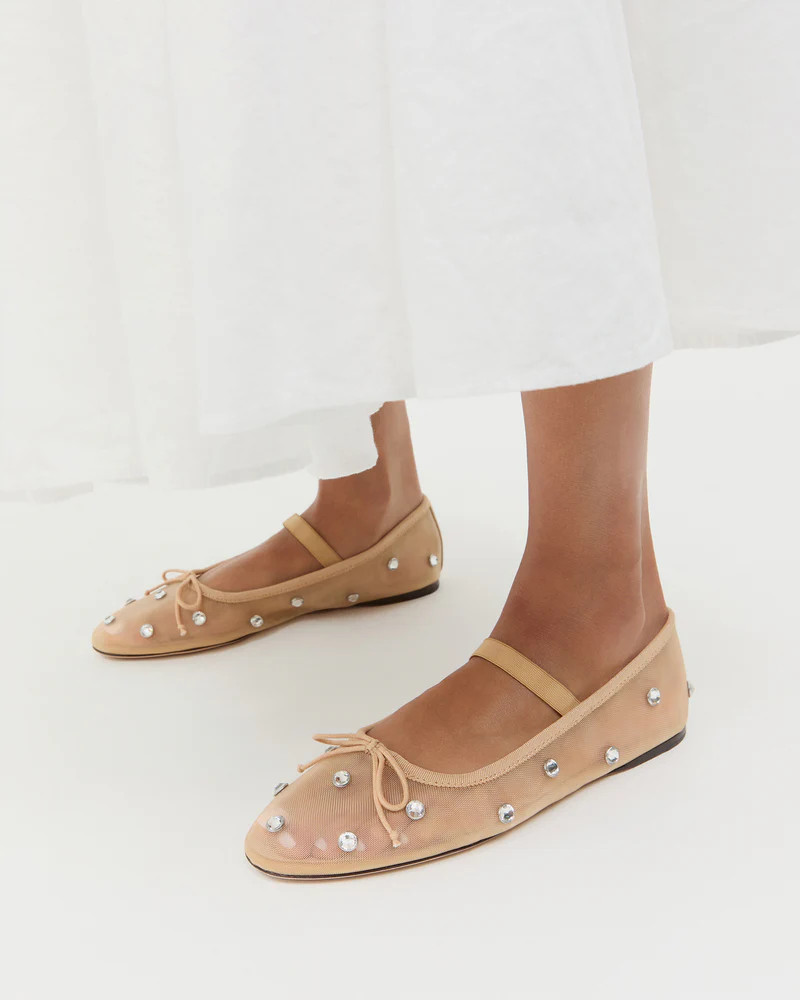 Leonie Caramel/Crystal Ballet Flat | Loeffler Randall