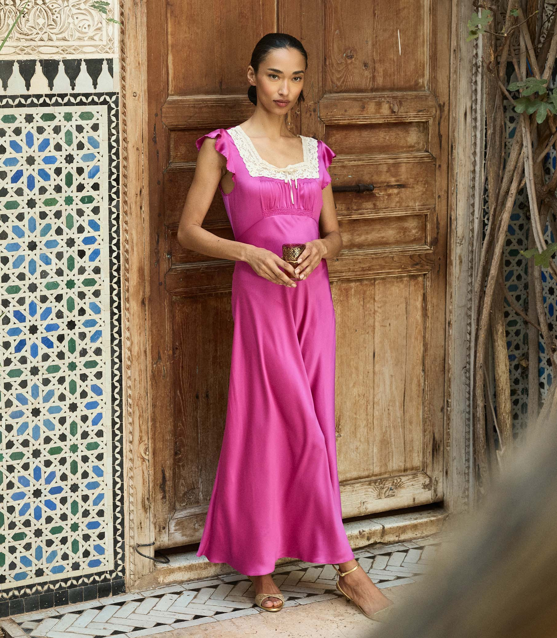 Corina Dress - Magenta | DÔEN | DOEN