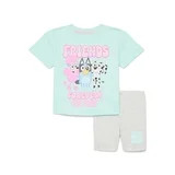 Bluey Toddler Girls Graphic Tee and Bike Shorts Set, 2-Piece, Sizes 12M-5T | Walmart (US)