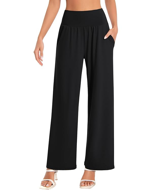 BUBBLELIME 20"/27"/29"/31"/35" Women's High Waist Casual Wide Leg Yoga Pants Cozy Loose Comfy Lou... | Amazon (US)