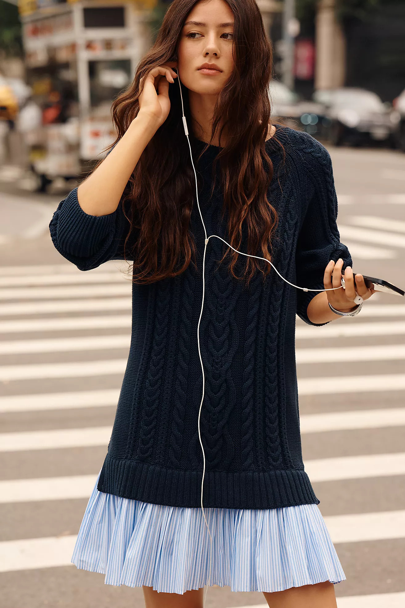 Delphine Sweater Twofer Mini Dress | Anthropologie (US)