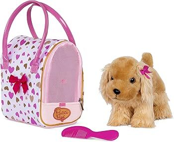 by Battat Gold & Pink Heart Print Glam Bag w/Cocker Spaniel, 8 inches | Amazon (US)