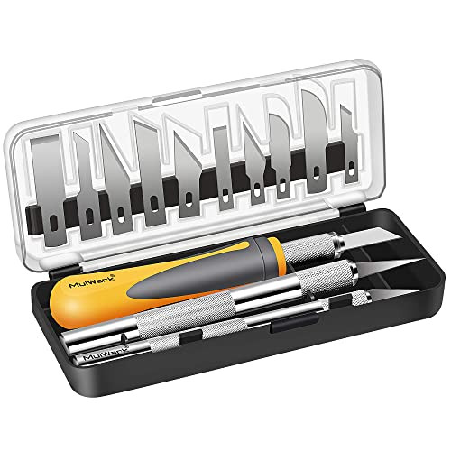 MulWark 16pc Precision Craft Hobby Utility Art Exacto Knife Set-Sharp Razor Knives Tool for Architec | Amazon (US)
