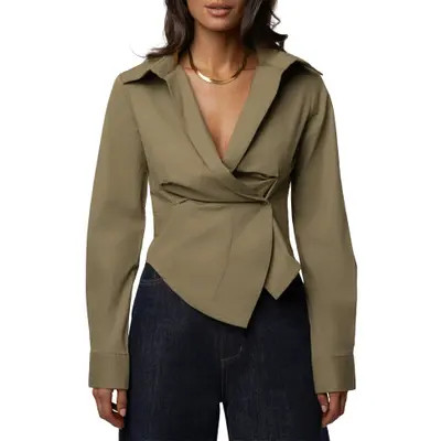 JLUXLABEL Sculpt And Form Blouse in Ivory at Nordstrom, Size Small L | Nordstrom
