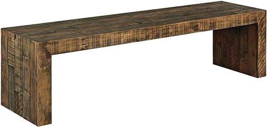 Signature Design by Ashley Sommerford Rustic Wood Dining Room Long Bench, Brown | Amazon (US)