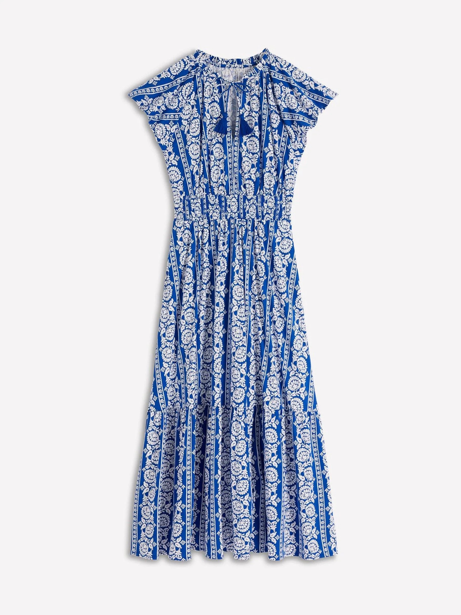 Boden Boden Blue Tala Tiered Jersey Maxi Dress | Next US