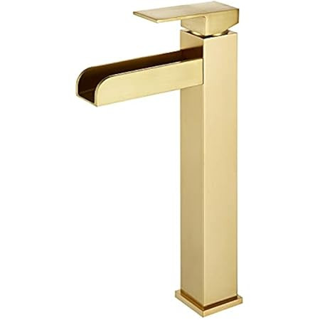 Homary Contemporary Single Handle Waterfall Bathroom Vessel Sink Faucet with Pop Up Drain Solid B... | Amazon (US)