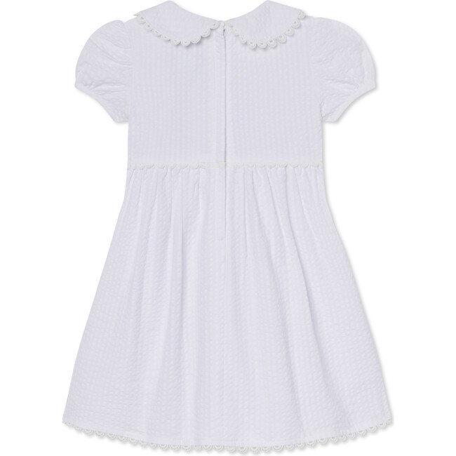 Hazel Puff Sleeve Seersucker Dress, White | Maisonette