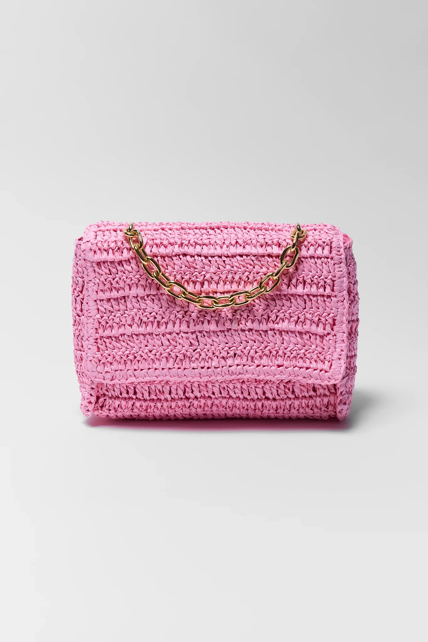 Beth Pink Raffia Crossbody Bag | Avara