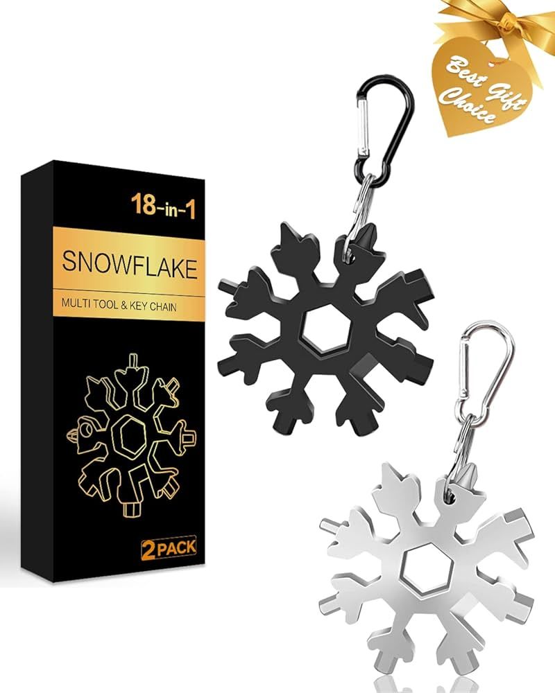 Stocking Stuffers for Adults Men, 2 Pack 18 in 1 Snowflake Multitool, Christmas Gifts for Men, Wh... | Amazon (US)