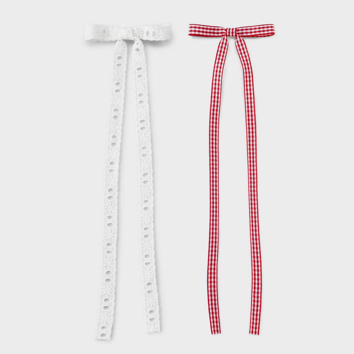 Fabric Salon Hair Clip Bow Set 2pc - Wild Fable™ Red/White | Target