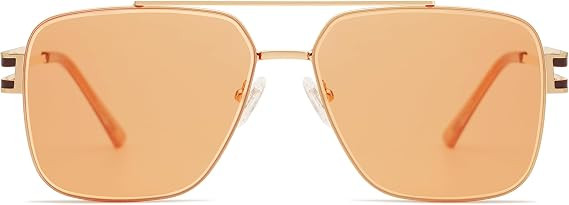 SOJOS Retro Oversized Square Sunglasses for Women Men, Vintage Large Double Bridge Metal Frame Un... | Amazon (US)
