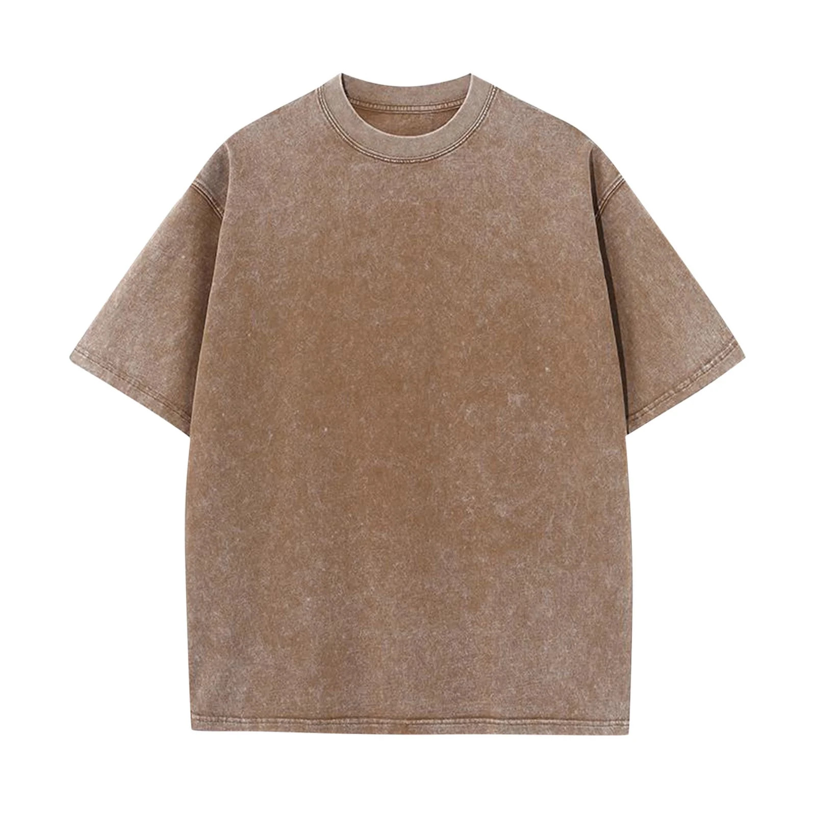 Wyobmus Men's Oversized Cotton T-Shirts Loose Fit Vintage Washed Distressed Tee Solid Color Crewn... | Walmart (US)