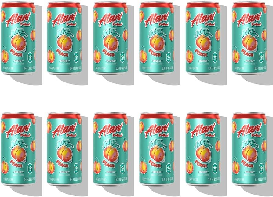 Alani Nu Mini Energy Drink - Juicy Peach - 8.4 fl oz - 12 Cans | Amazon (US)