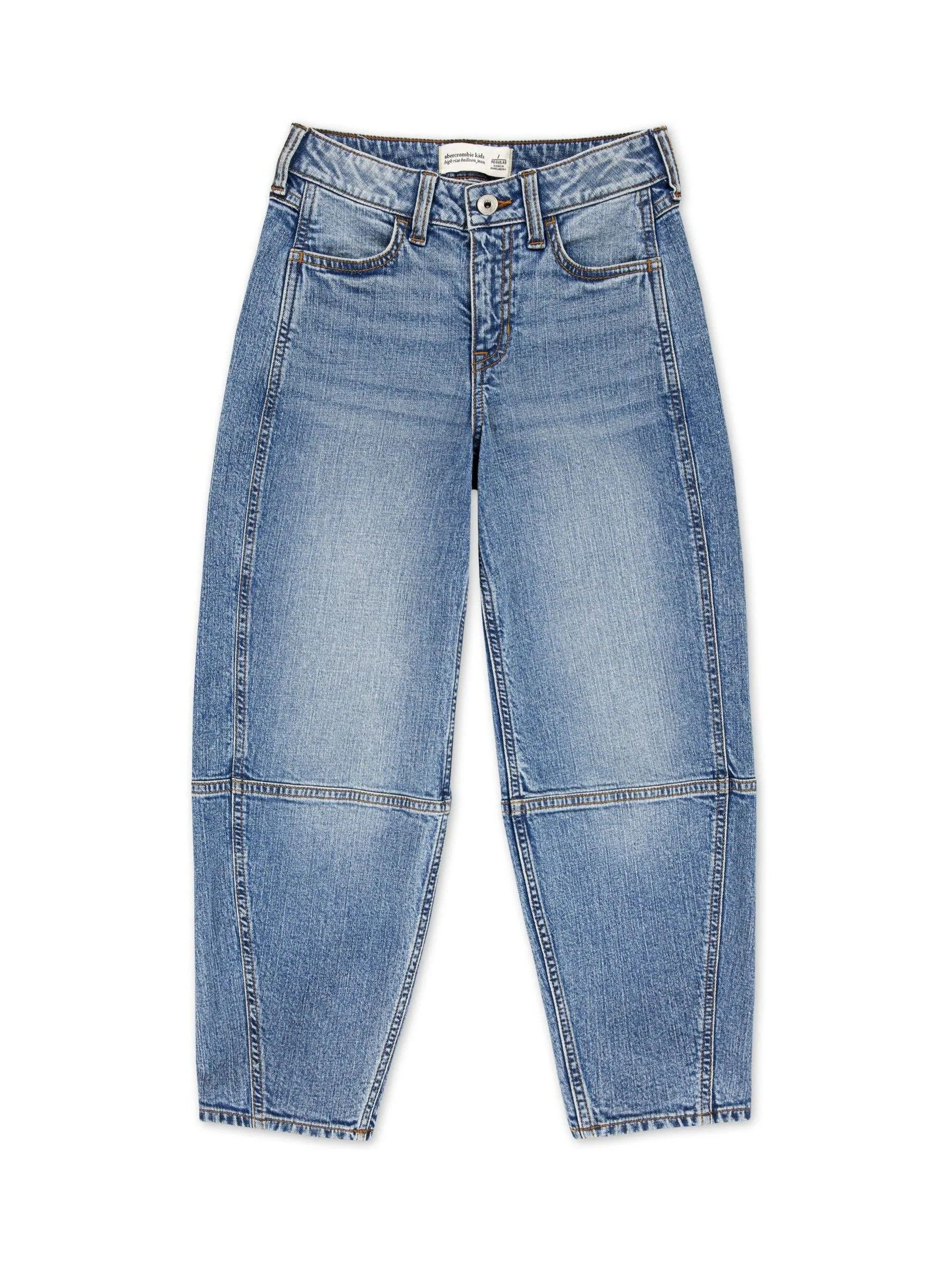 Abercrombie & Fitch Abercrombie & Fitch Blue High Rise Barrell Jeans | Next US