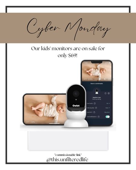 Amazon cyber Monday day
Gift idea for new parents
We have owlet cameras for both of our kids and love them 

#LTKbaby #LTKCyberweek #LTKsalealert
