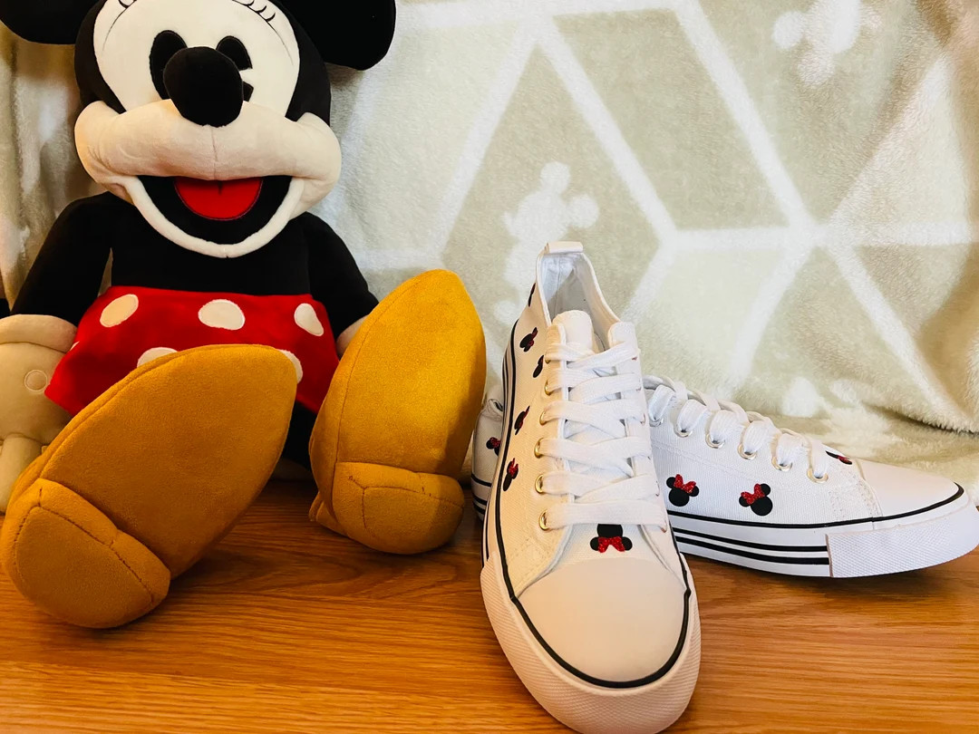 Minnie Mouse Inspired Glitter Bow Shoes for Women (or Mickey) Multiple colors! FREE Shipping! | Etsy (US)