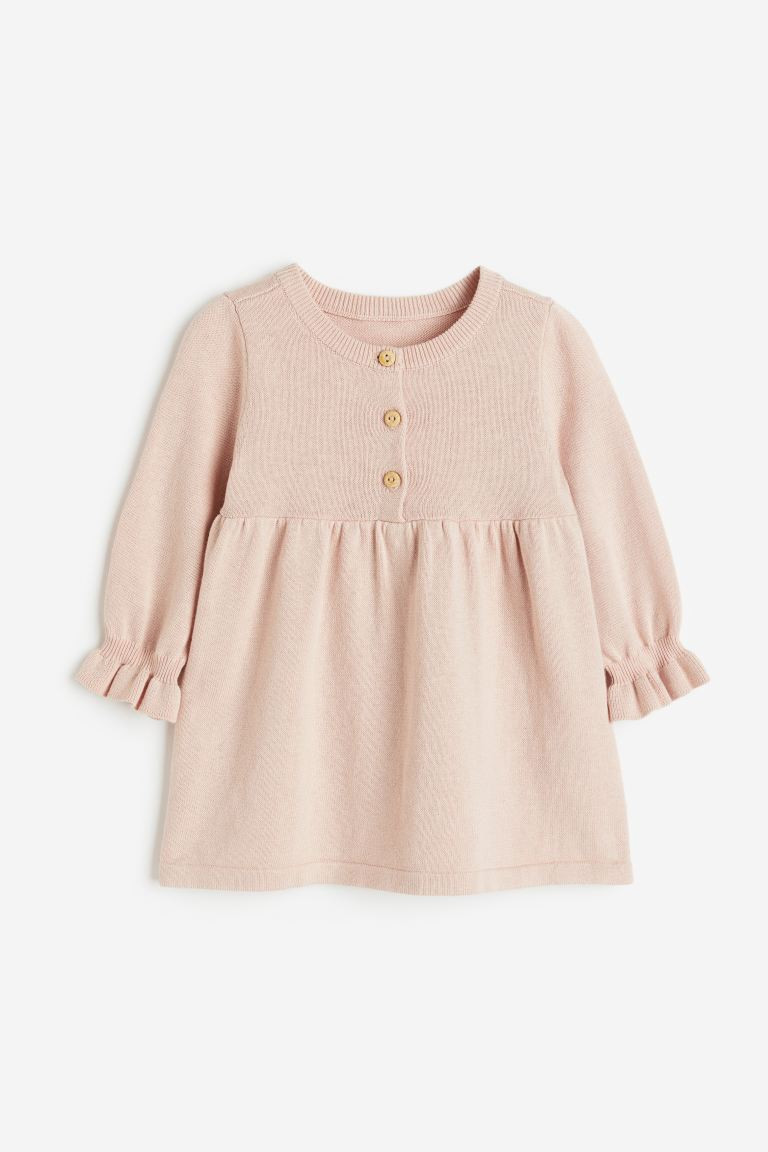Fine-knit Dress - Powder pink - Kids | H&M US | H&M (US + CA)