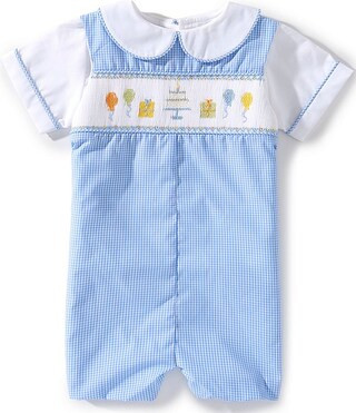 Baby Boys Short Sleeve Hand Picture Smocked Birthday Jon Jon Shortall | Dillard's