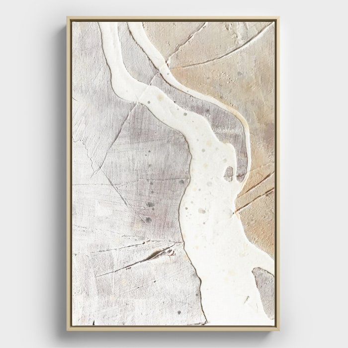 Feels: a neutral, textured, abstract piece in whites by Alyssa Hamilton Art Framed Canvas | Society6