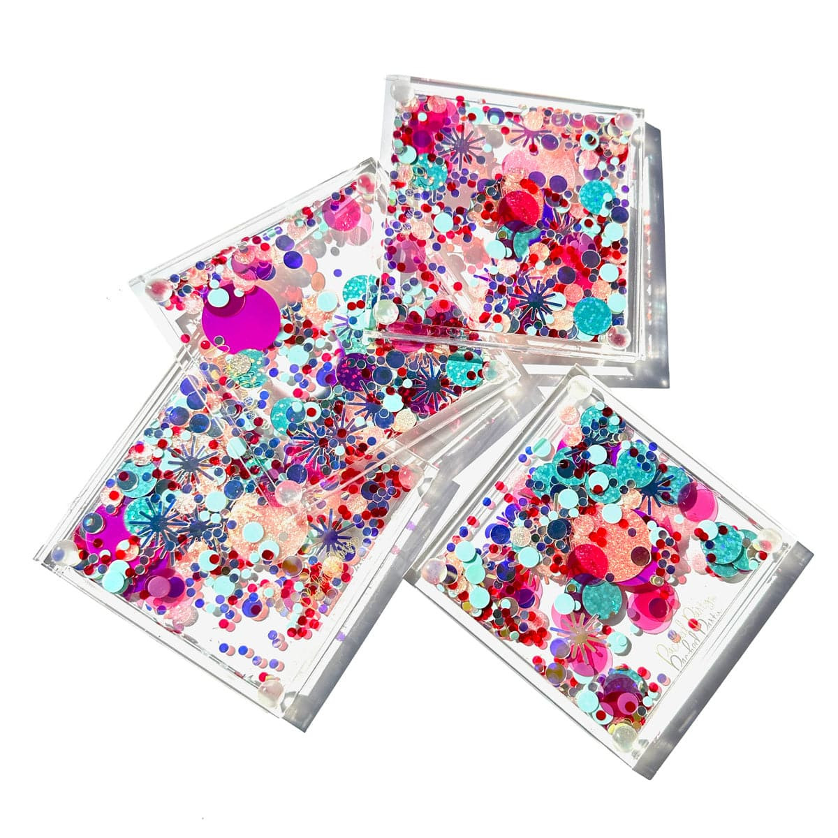 Think Pink Confetti Drink Coasters | Packed Party