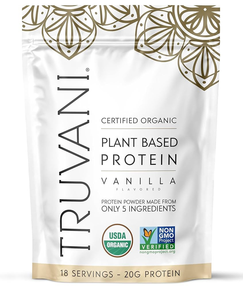 Truvani Vegan Pea Protein Powder | Vanilla | 20g Organic Plant Based Protein | 18 Servings | Keto... | Amazon (US)