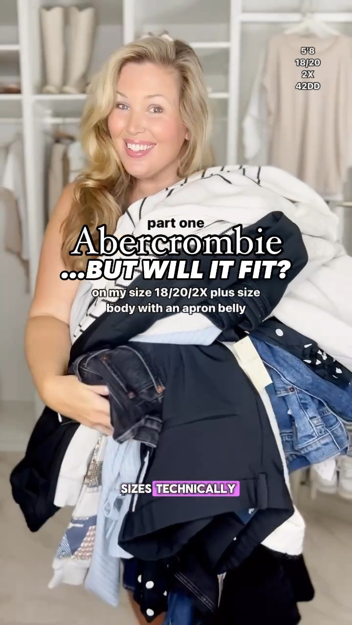 Abercrombie haul on my plus size 18/20/2X body! 
1. These jeans are ankle straight high rise and I love them! Size up 2 - I’m wearing the 36 (22). Love this sweater for winter! XXL
2. In love with these high rise flares! Size up two, I’m in the 36(22)! This button up vest top is cool! It fits great in the XXL
3. Obsessed with these trousers and they fit amazing! Size up two if you have a belly, I’m in the 36(22)! This sweater vest is an XL and it fits like a glove! This blazer is beautiful and has stretch! It’s the xxl and honestly a perfect fit!
4+5. These hoodies are my all time fave! I always get them in tall and these are the XXXL! I love wearing them with leggings or bike shorts! Tried these YPB joggers and am in love- perfect for travel! Wearing XXL, true to size!
6. This sculpt top is kind of amazing! It’s a super supportive crop top bra basically!  Loved throwing it with these incredibly comfy sweatpants. Wearing XXL in both!

#LTKxAF #LTKPlusSize #LTKSaleAlert