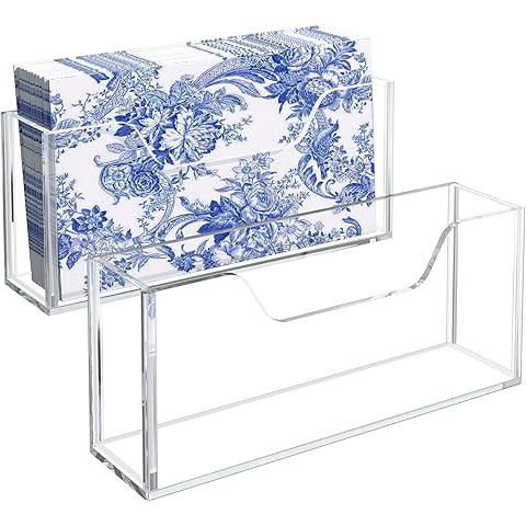 Acrylic Guest Towel Holder for Bathroom, Clear Waterproof Splashing Vertical Napkin Holder for Ki... | Amazon (US)