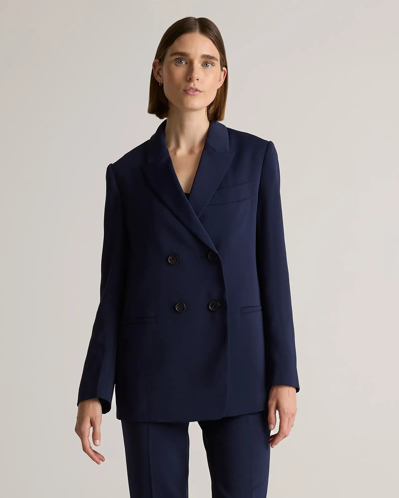 Stretch Crepe Double-Breasted Blazer | Quince