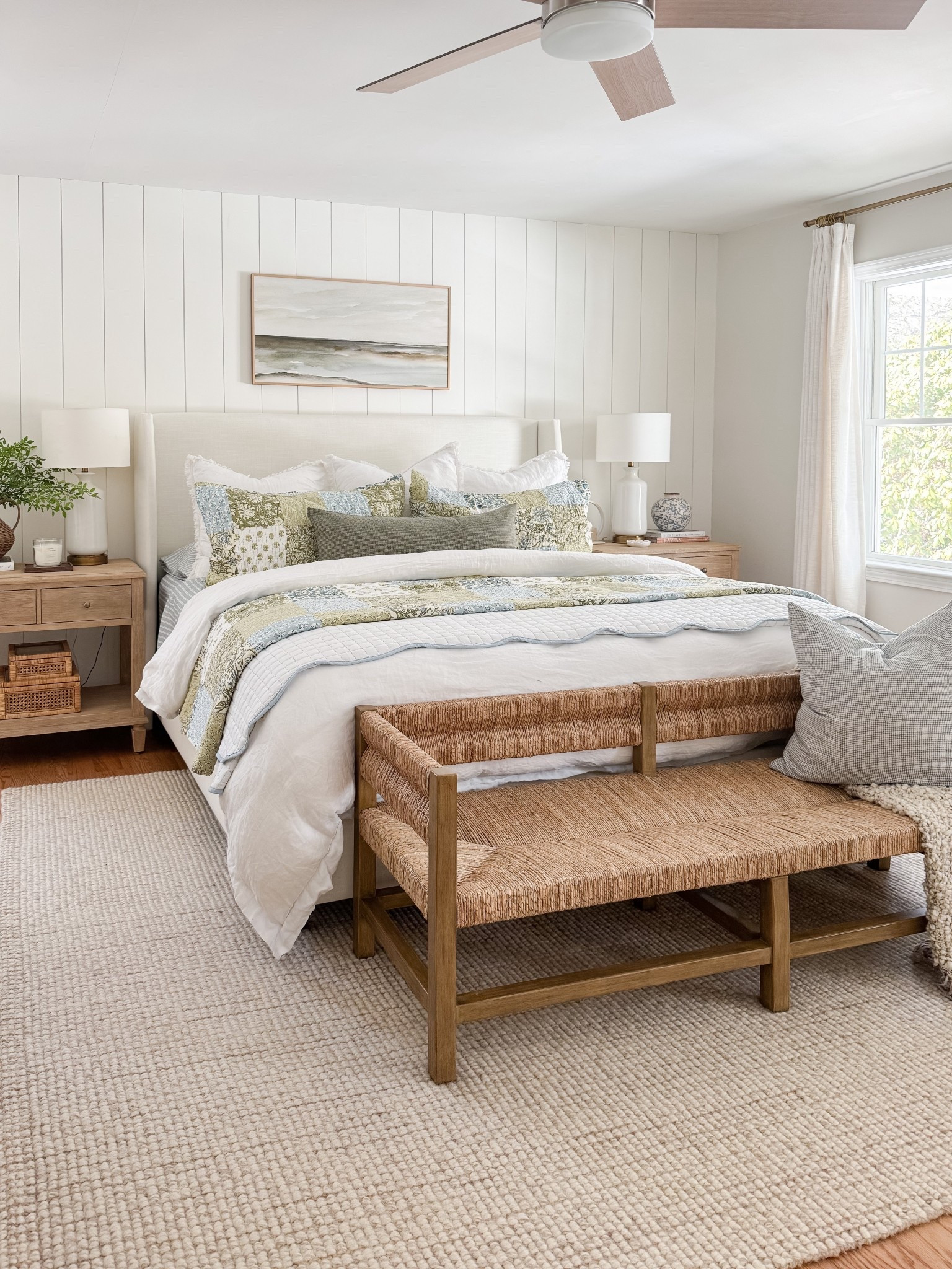A cozy and welcoming coastal Amazon bedroom 🤍 This linen bedding has the prettiest floral pattern—and it’s such a great price point! It comes in several color options and washes well. Other highlights? Our table lamps and these spring throw pillows! 

#LTKHome