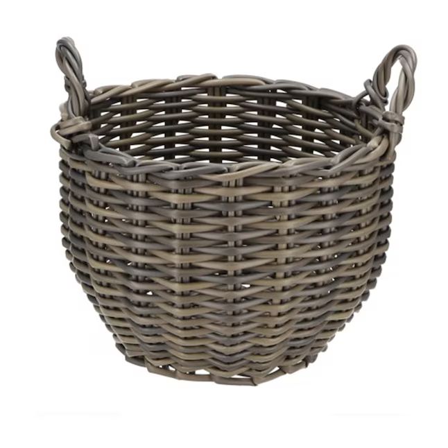 allen + roth (16.9-in W x 12.4-in H x 16.9-in D) Gray Polyethylene Basket | Lowe's