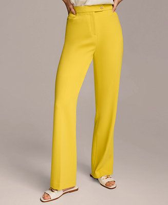 Donna Karan Women's Mid-Rise Straight-Leg Pants - Macy's | Macy's