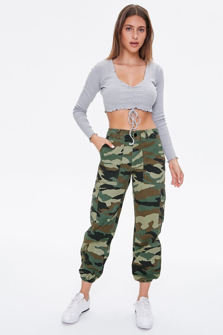 Camo Cargo Joggers in Olive Medium | Forever 21 (US)