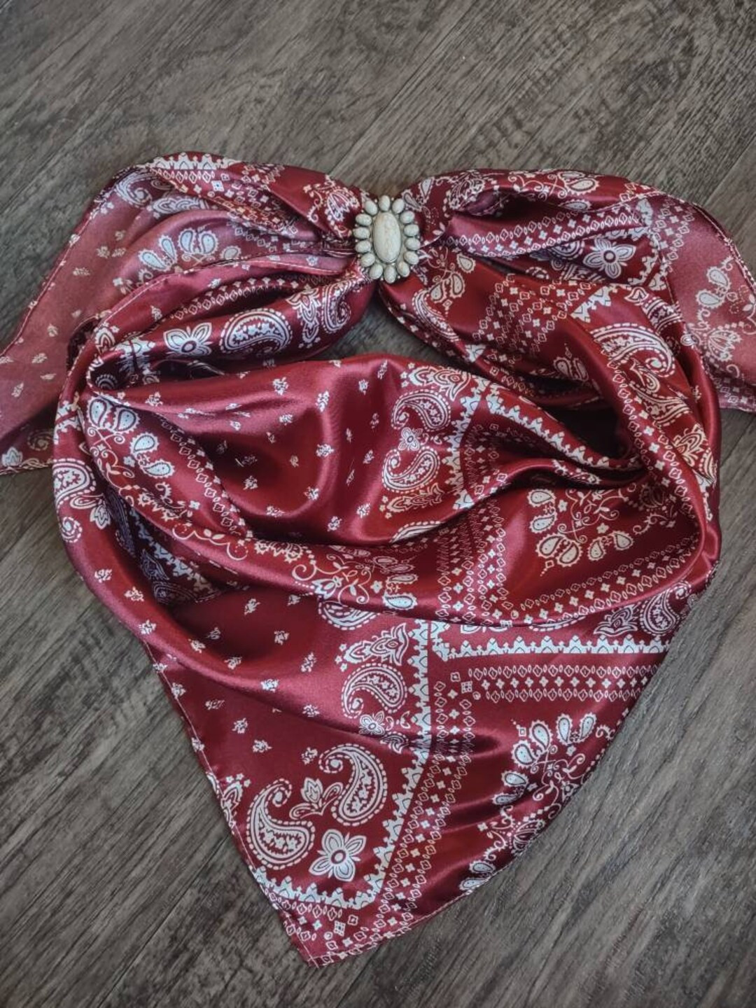 Wild Rag Maroon bandanna Paisley Print Cowboy Western Neck Scarf Double B Wild Rags | Etsy (US)