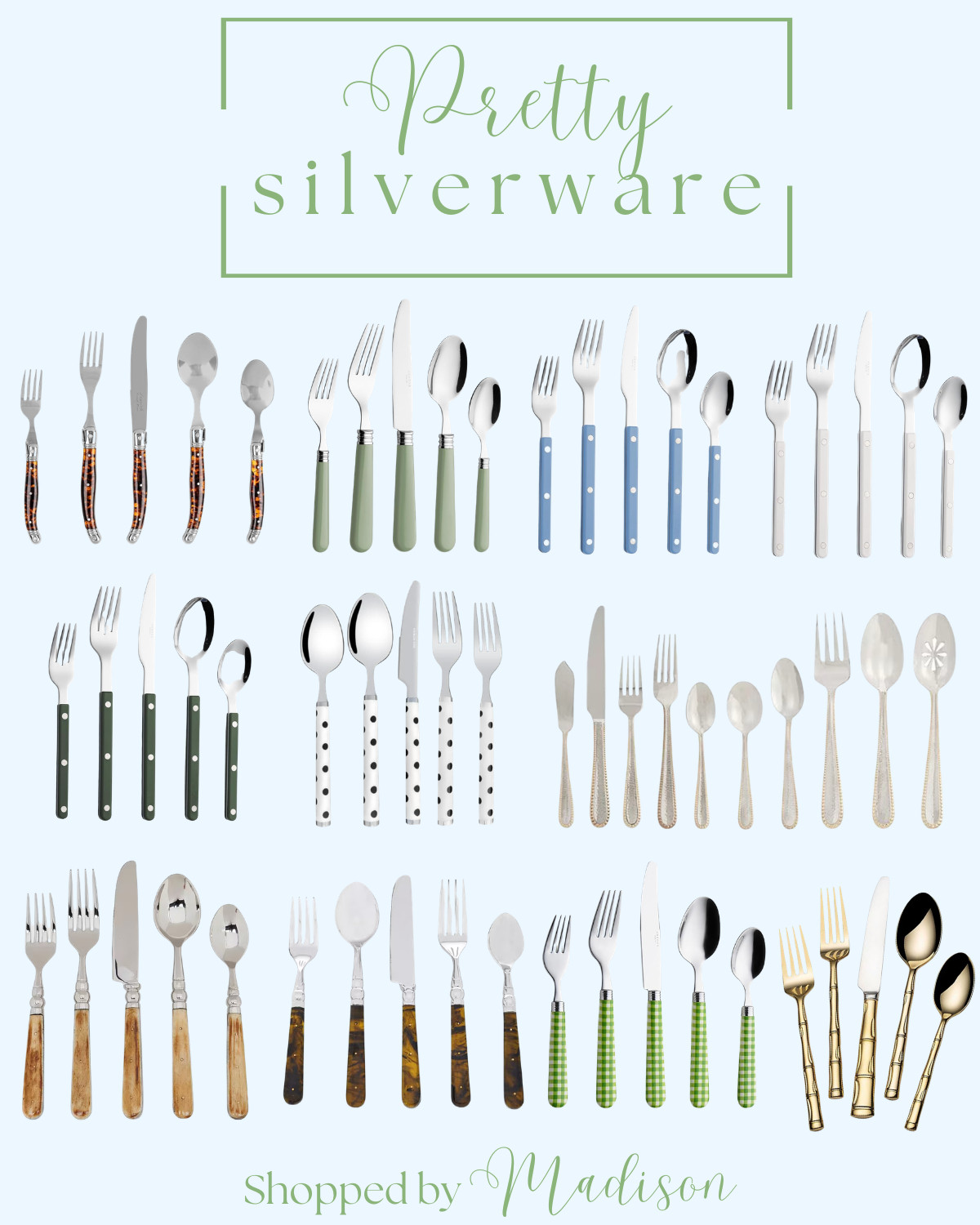 Pretty silverware, amazon silverware, kitchen decor, kitchen utensils, wedding registry must haves, housewarming gift ideas, spring tablescape, Easter tablescape 

 #LTKSeasonal #LTKHome #LTKWedding