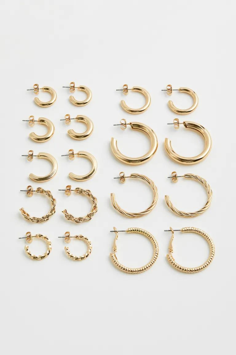 9 Pairs Hoop Earrings | H&M (US + CA)