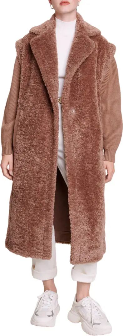 maje Mixed Media Faux Fur Coat | Nordstrom | Nordstrom