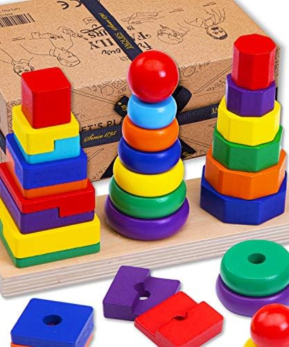 Jaques of London Wooden Stacking Toys, Toys for 3+ Year Olds, Educational Stacking Rings, Sorting... | Amazon (UK)