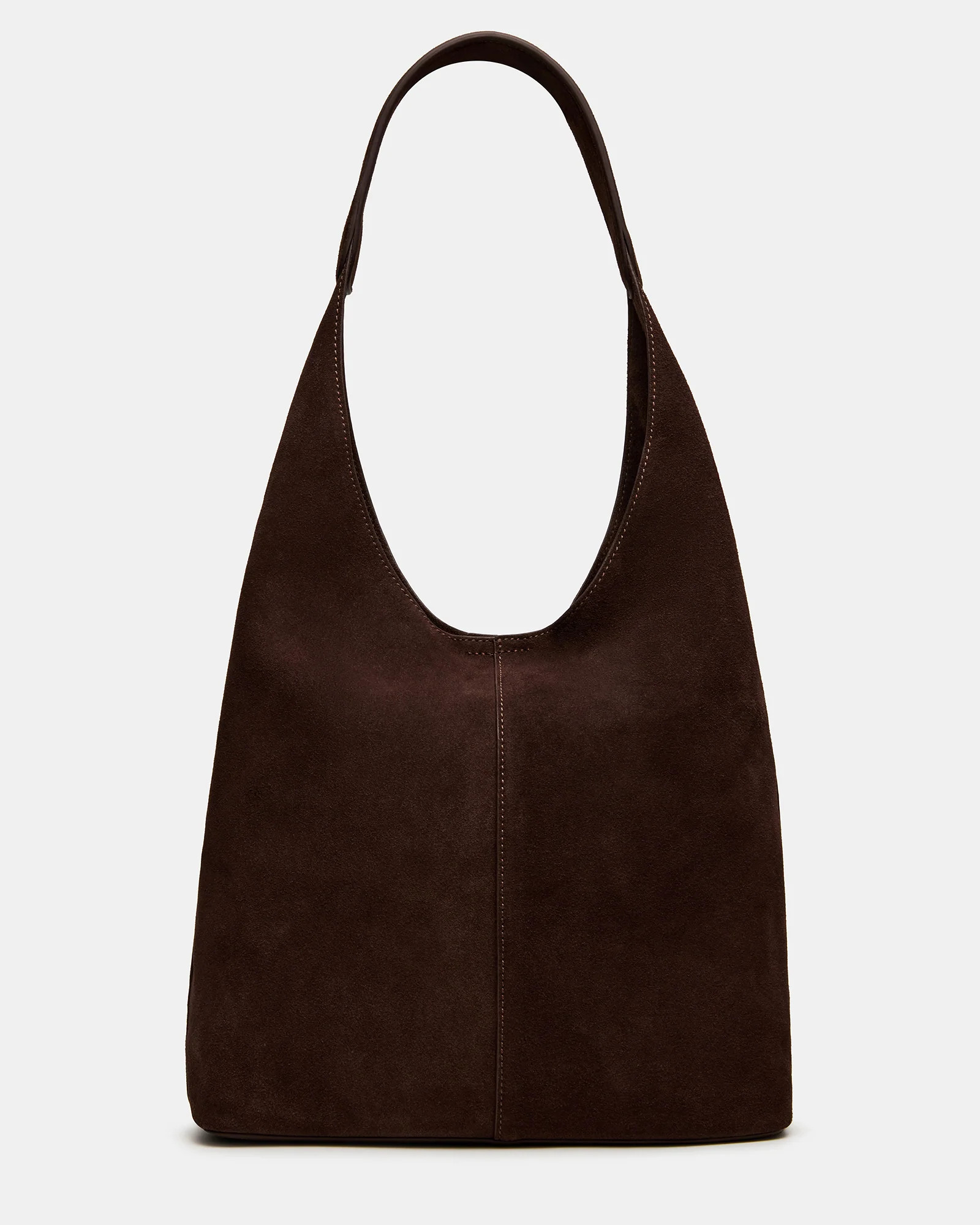 AUTUMN Bag Chocolate Shoulder Strap Slouchy Hobo Suede Tote Handbag | Steve Madden (US)