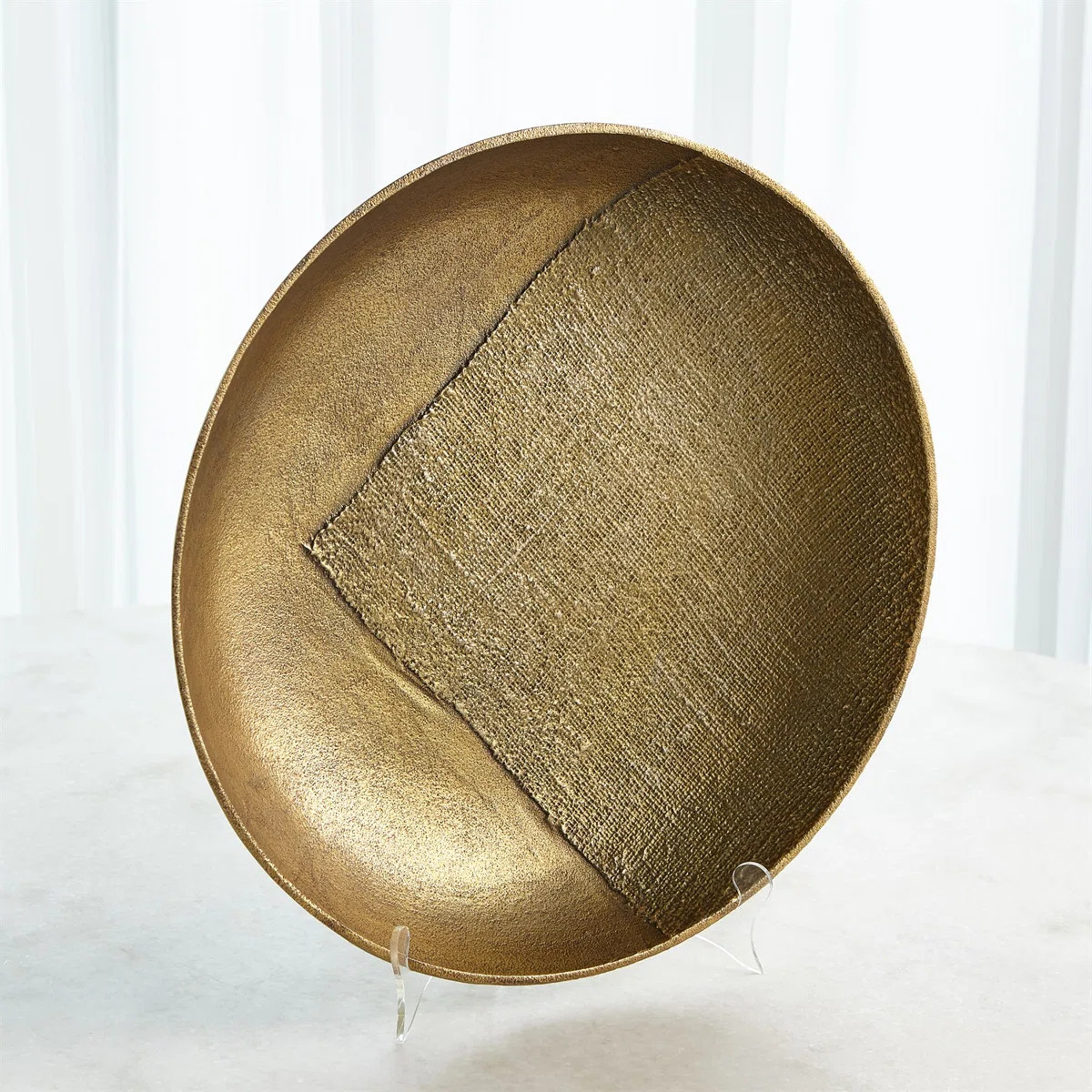 Linen Round Tray-Brass-Sm | Wayfair North America