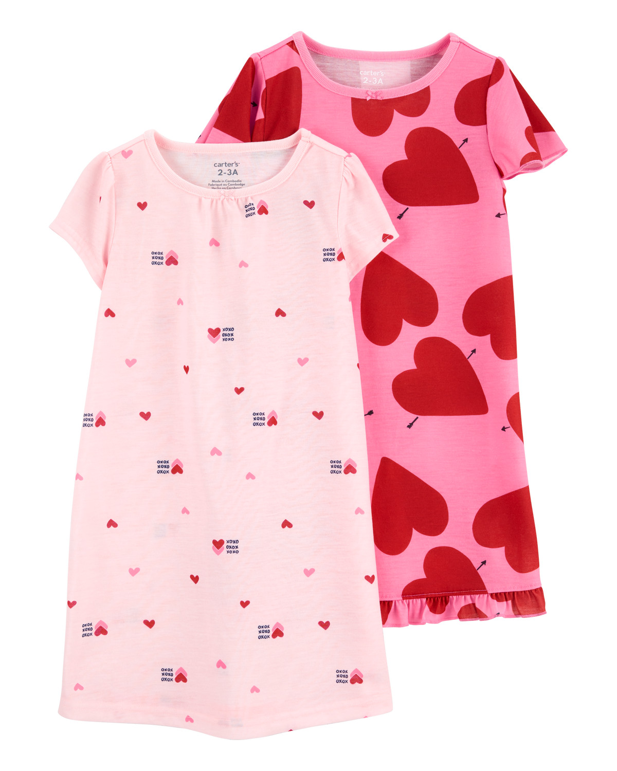 Kid 2-Pack Hearts Nightgown | Carter's Inc