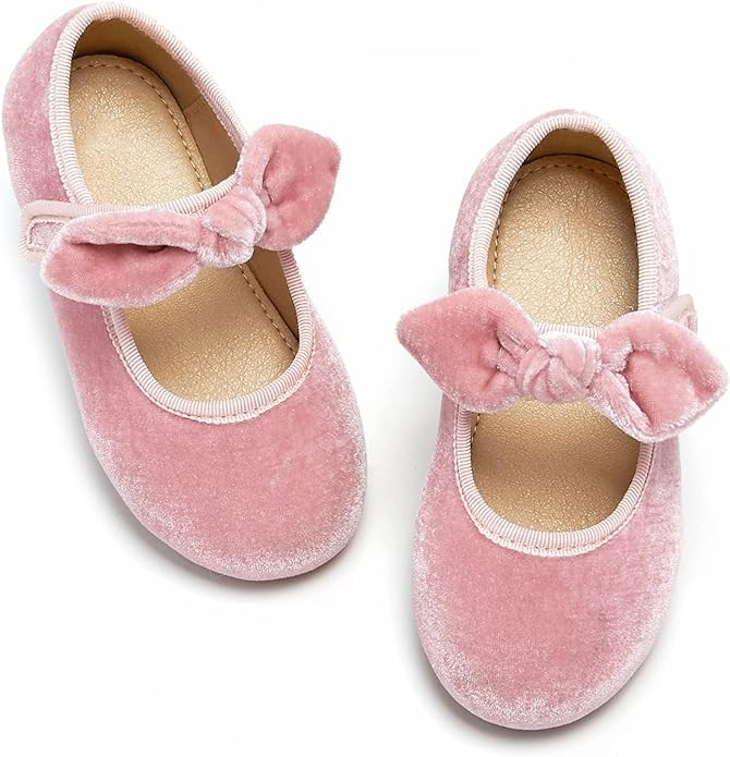 Kiderence Little Toddler Girls Dress Shoes Ballerina Ballet Flats Kids Mary Janes | Amazon (US)