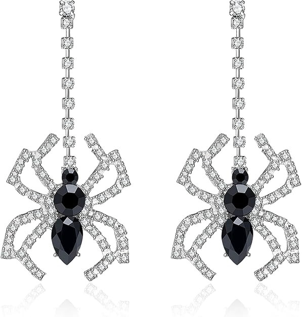 Spider Dangle Earrings for Women, Halloween Gothic Horror Jewelry, Spider Web Drop Earrings for C... | Amazon (US)