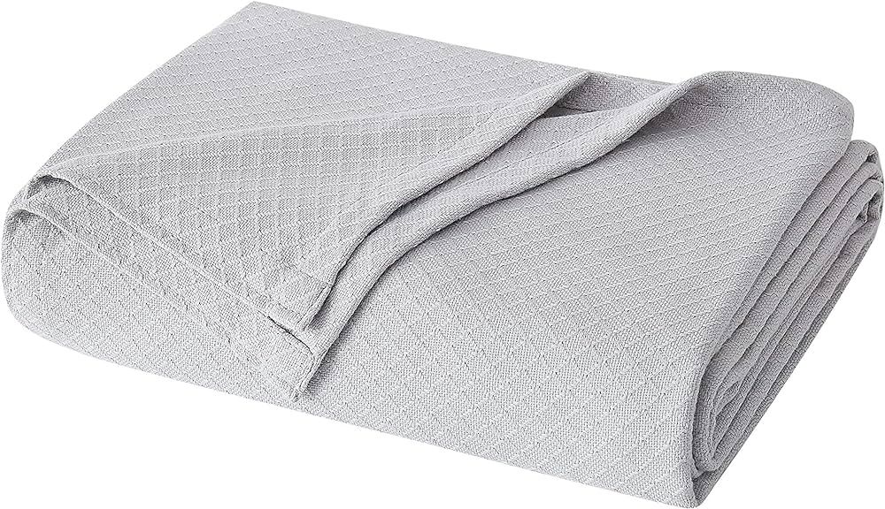 Charisma Deluxe Woven Cotton Blanket, King, Grey Violet | Amazon (US)