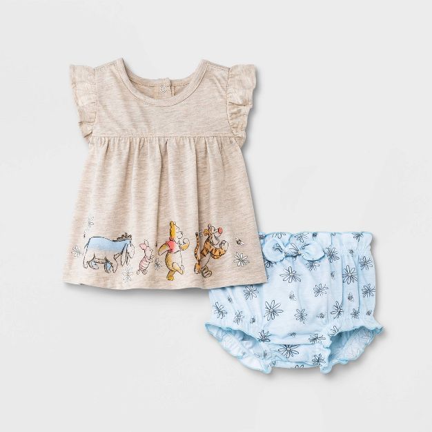 Baby Girls' Disney Top and Bottom Set - Oatmeal | Target