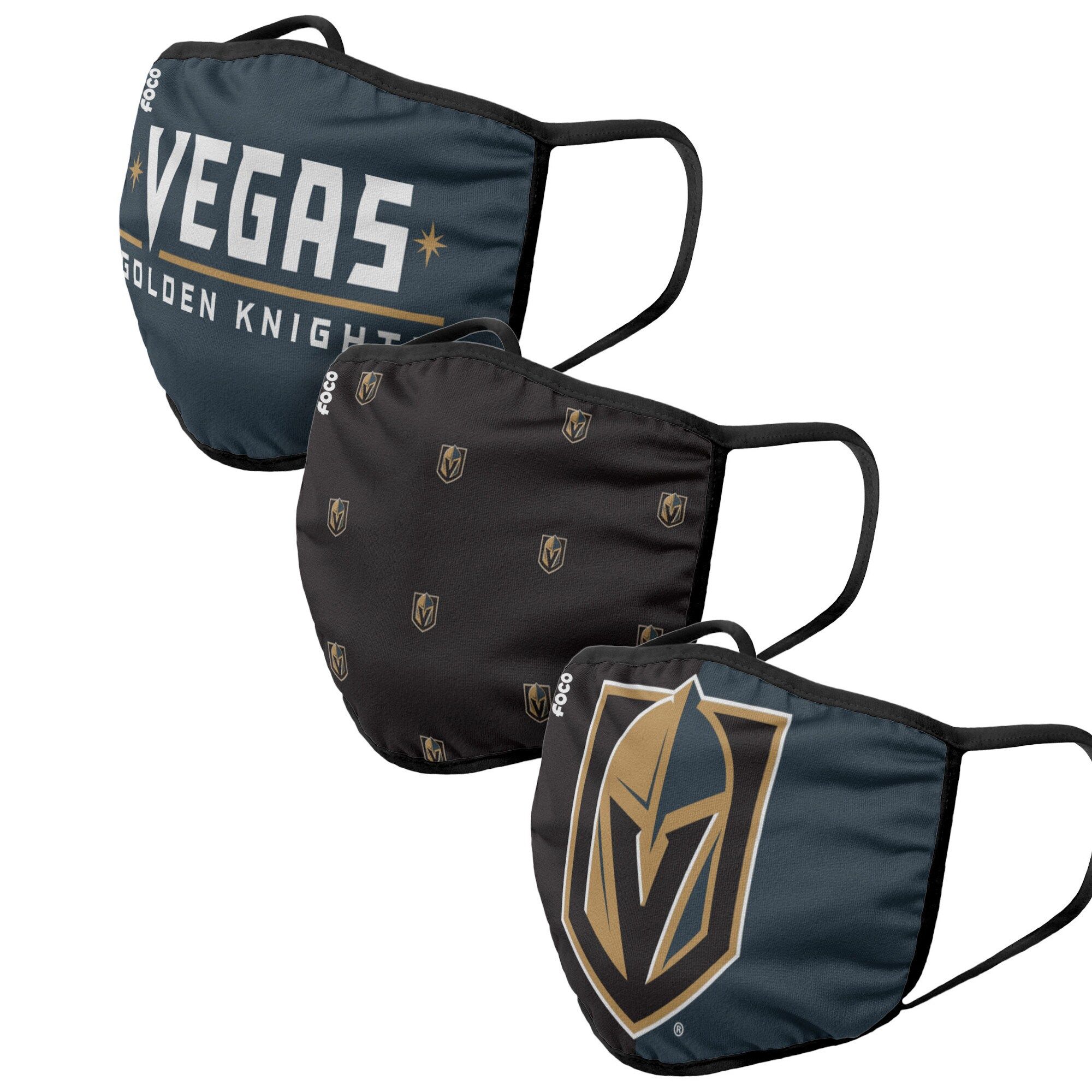 Adult Vegas Golden Knights FOCO Face Covering 3-Pack | NHL Shop